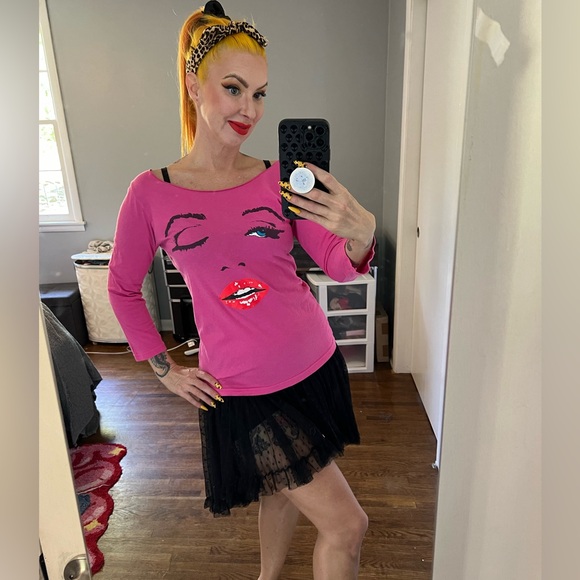 Vintage Betsey Johnson Marilyn Monroe top medium - Picture 1 of 5